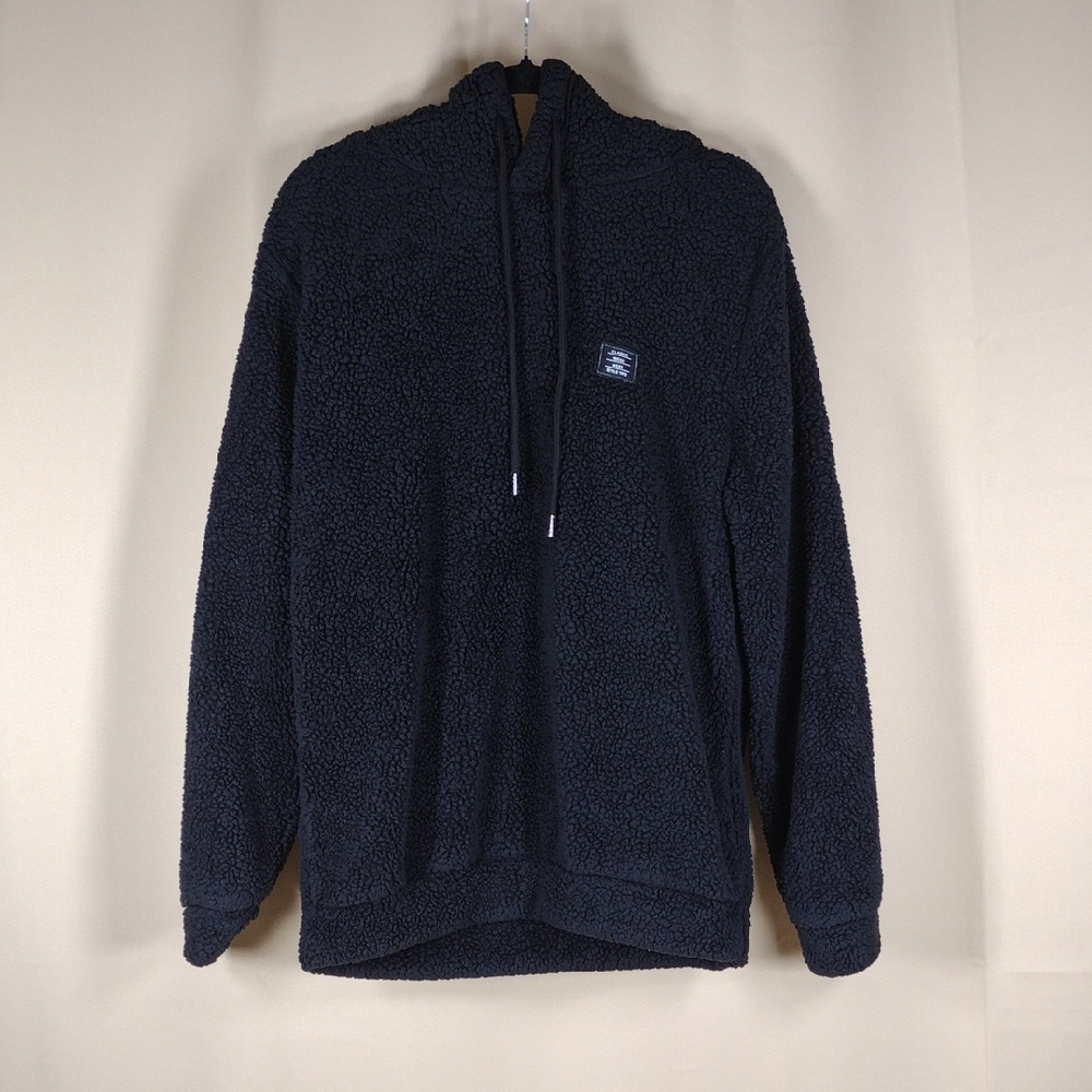 Black Fleece Hoodie Women’s Size L Pullover Sweatshirt Warm Cozy Winter Casual